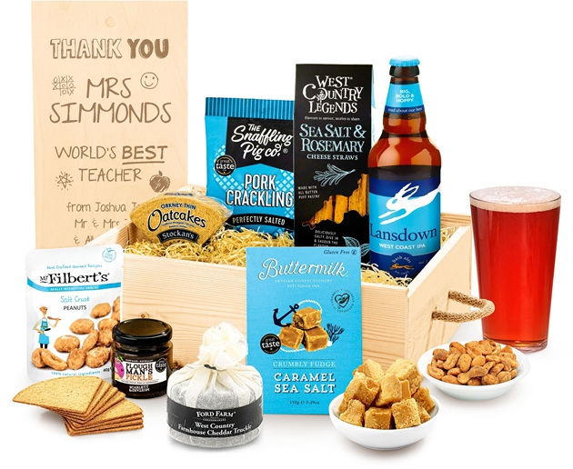 Gifts For Teachers Personalised Man Favourites Cheese Gift Box With Real Ale